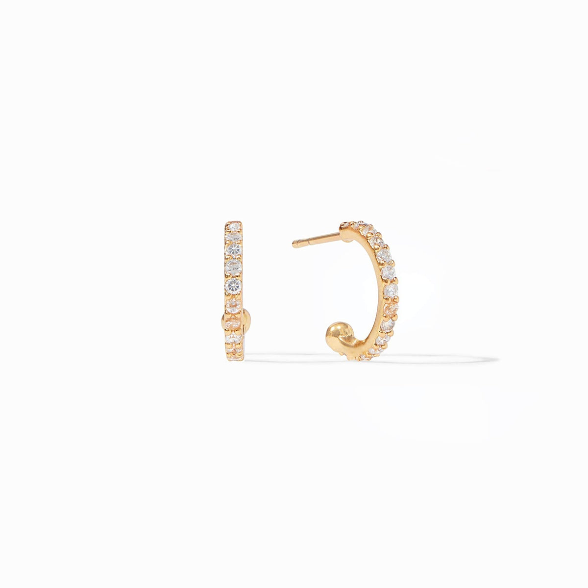 14k Clear CZ Girls Huggie Hoops – Dandelion Jewelry