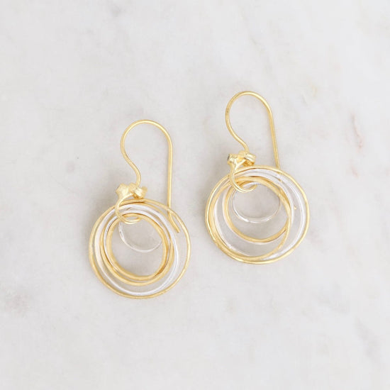 EAR-GPL Gold and Silver Hammered Earrings