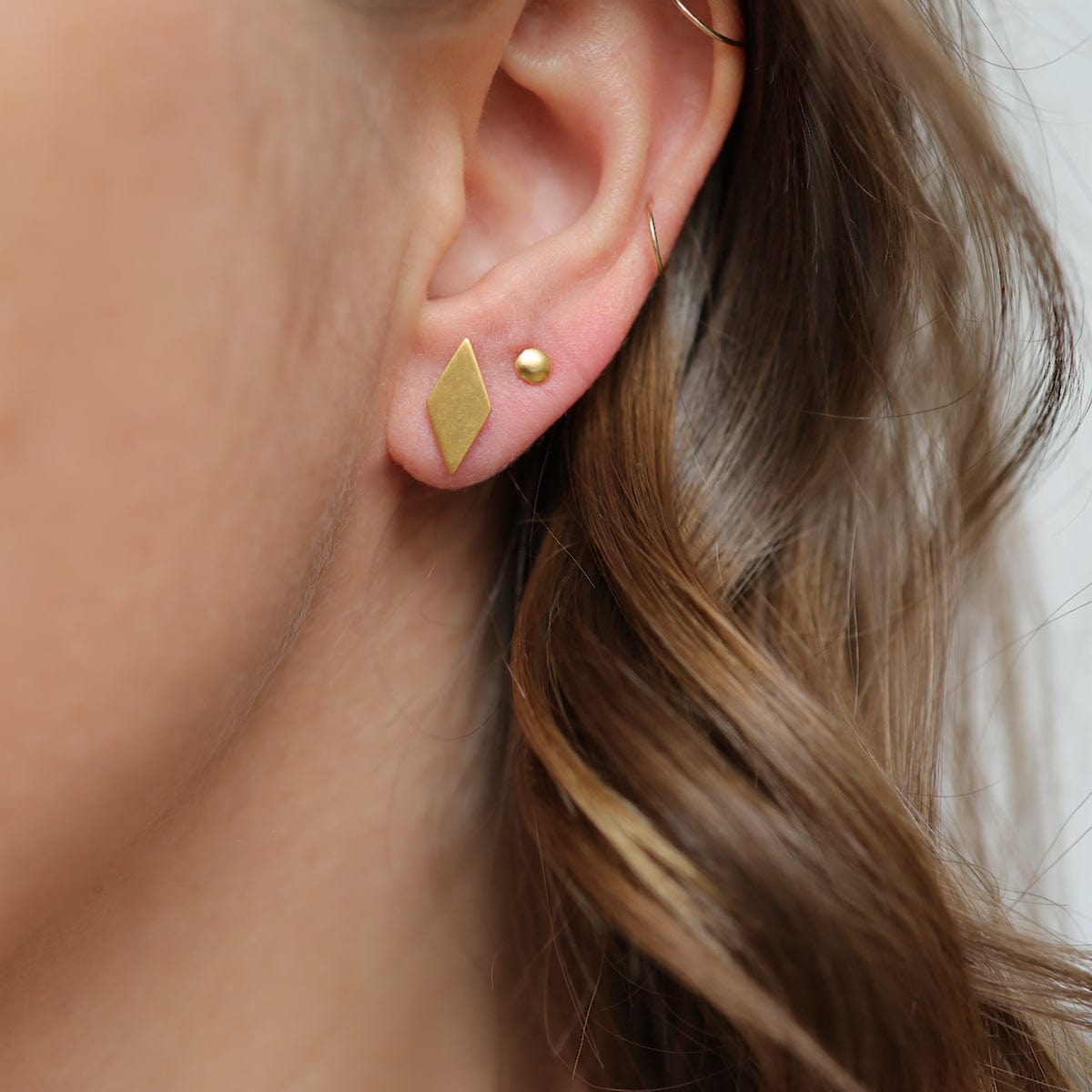 EAR-GPL Gold Plate Tiny River Rock Stud Earrings