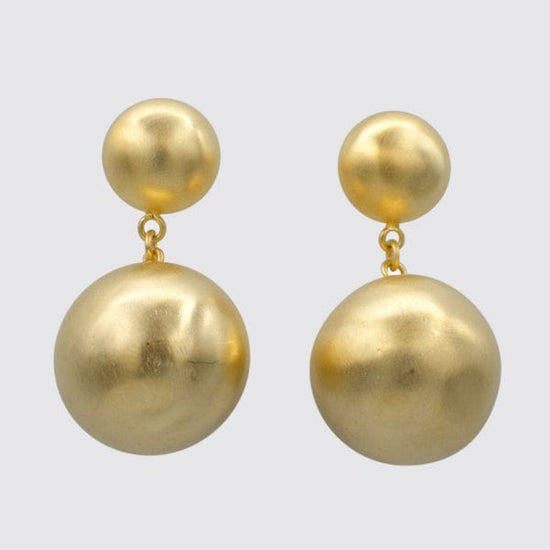 EAR-GPL Gold Plated Large Ball Drop Stud Earrings