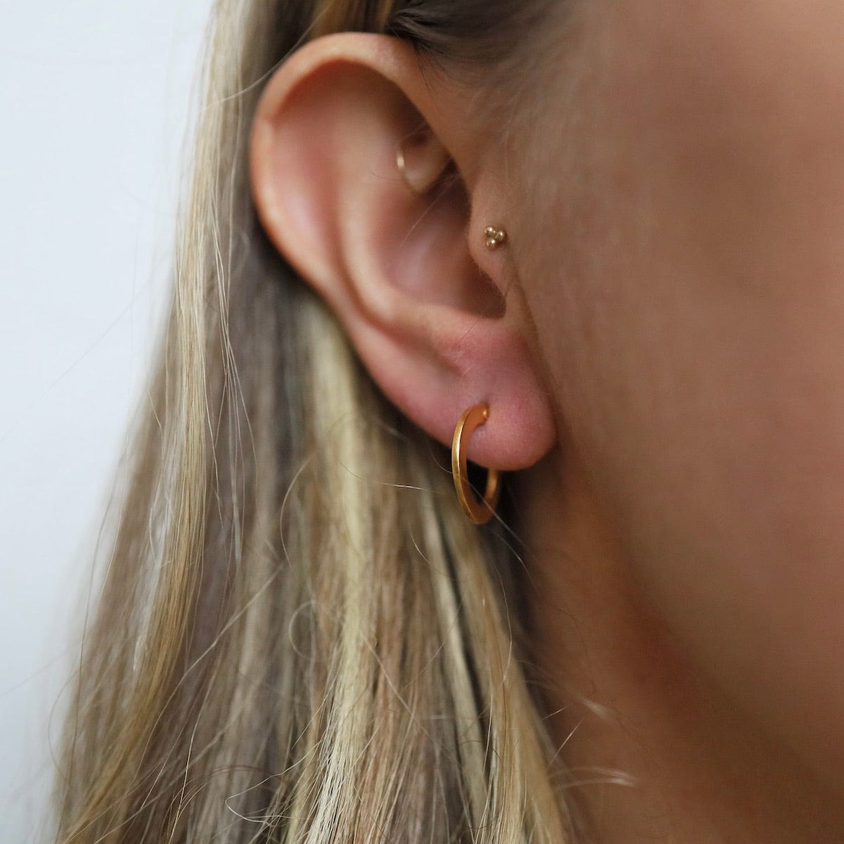 EAR-GPL Gold Plated Mini Flat Hoop Earrings