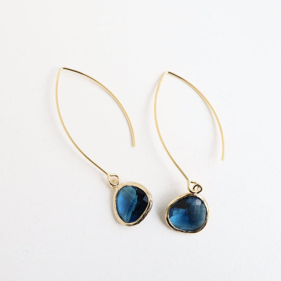 EAR-GPL Gold Plated Montana Blue Crystal Earring