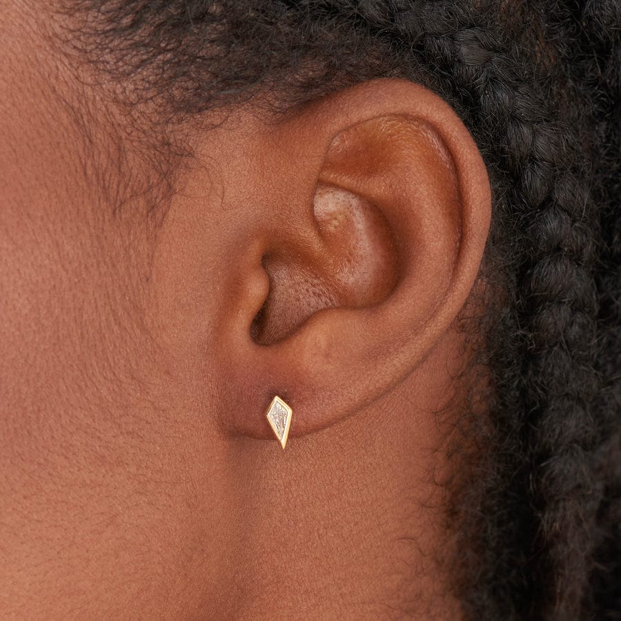 EAR-GPL Gold Sparkle Emblem Single Barbell Earring