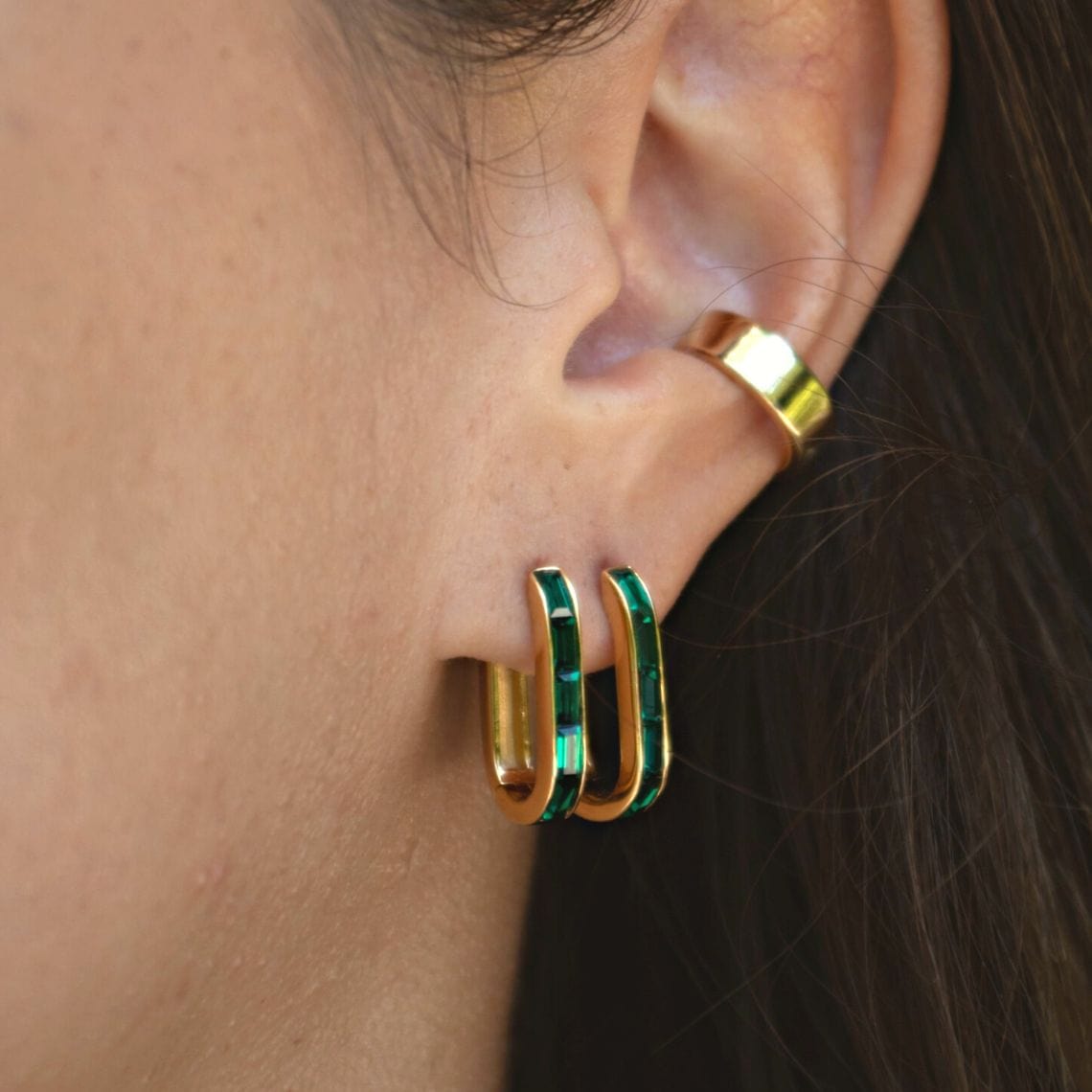 Gold plated oval earrings Gold plated oval earrings