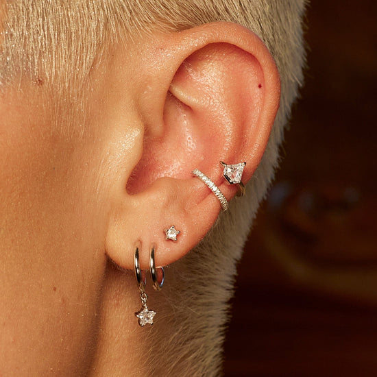 EAR-GPL Illusion Hoop Earrings with Star Drop