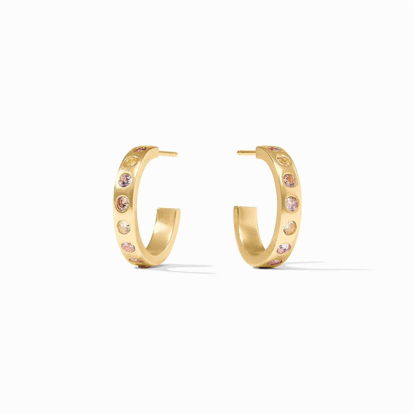 EAR-GPL Small Champagne Radiance Rainbow Hoop Earrings