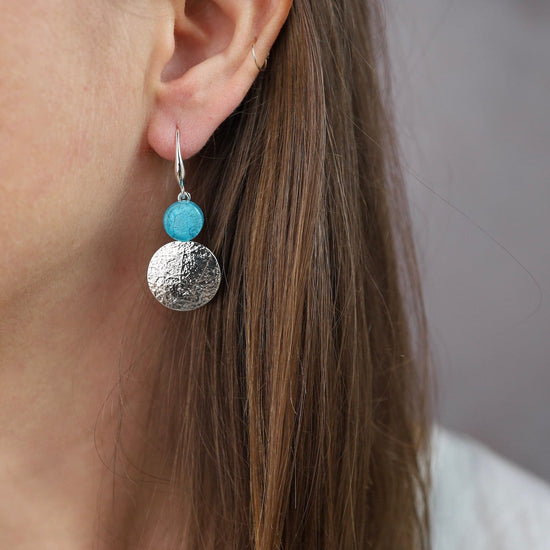 EAR-JM Aqua Marble Resin Earrings