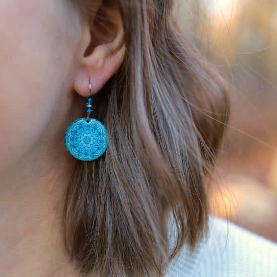 EAR-JM Blue Mandala Earrings