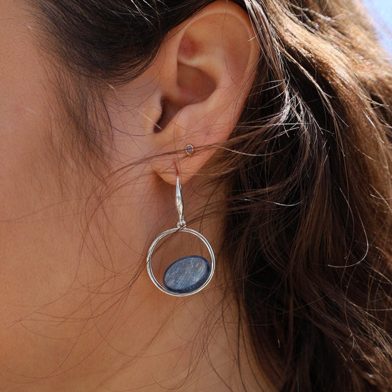 EAR-JM Blue Shiny Pen Earrings