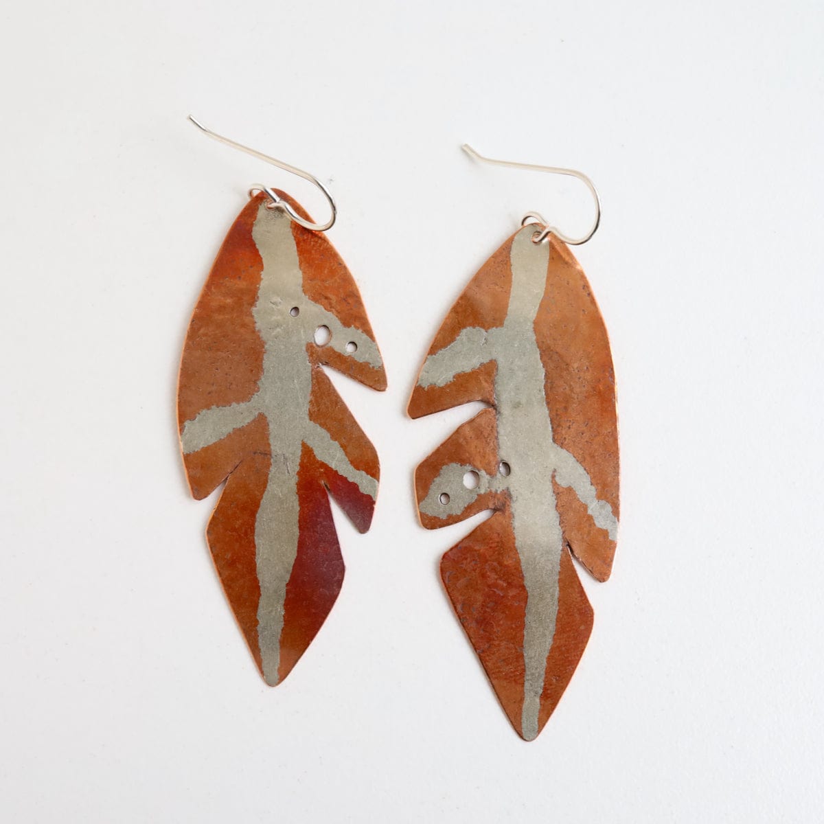 EAR Large Copper Leaf Earring
