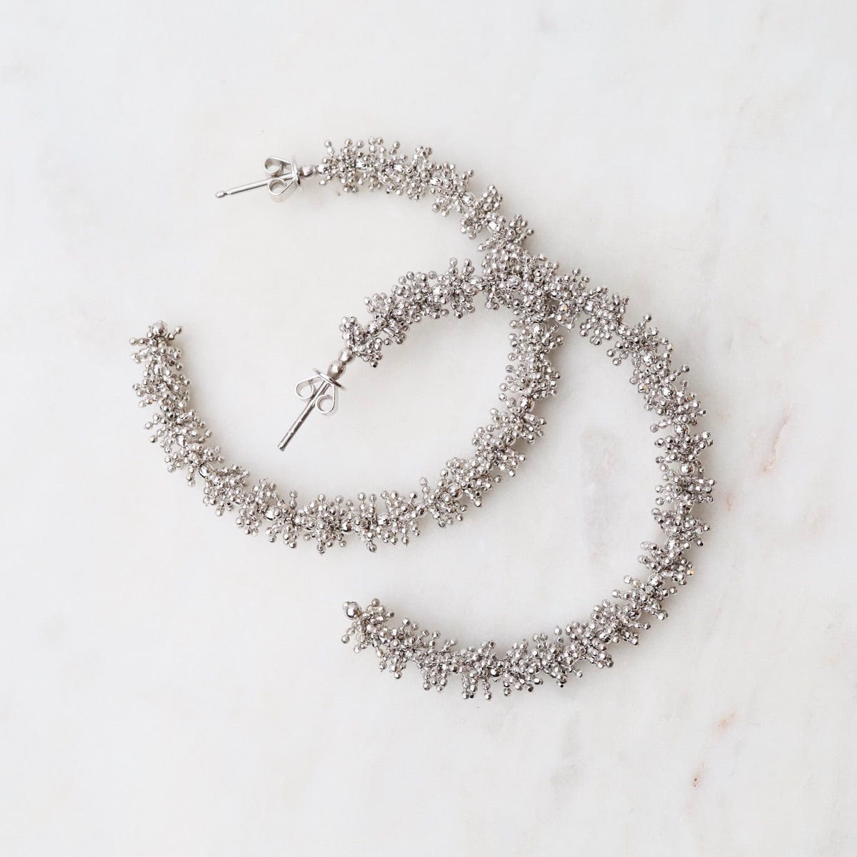 Large Fuzzy Hoop Earrings Dandelion Jewelry