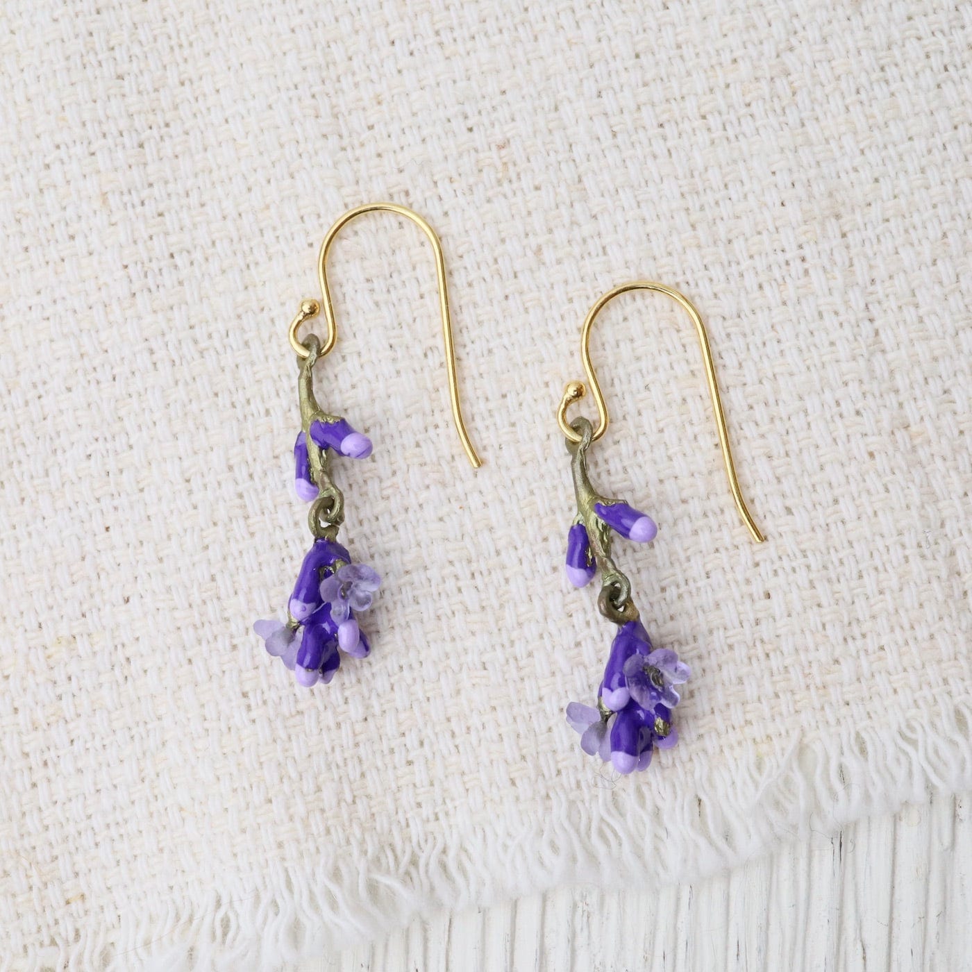 lavender flower jewelry Lavender Wire Dangle Earrings