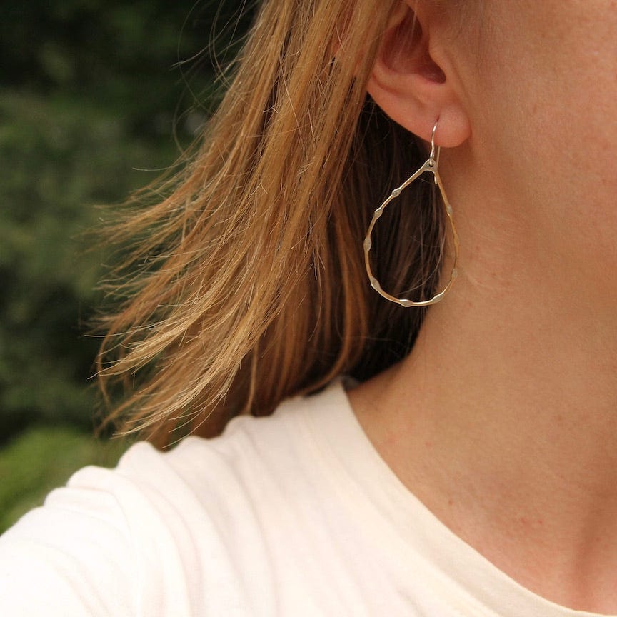 EAR Organically Shaped Brass Teardrop Earring