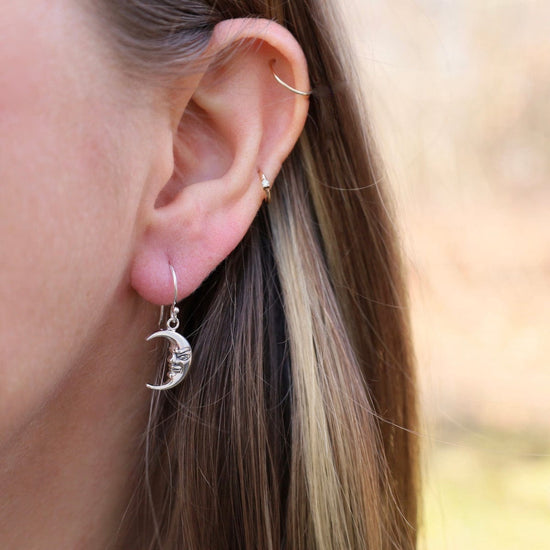 EAR Sterling Silver Crescent Moon Earrings