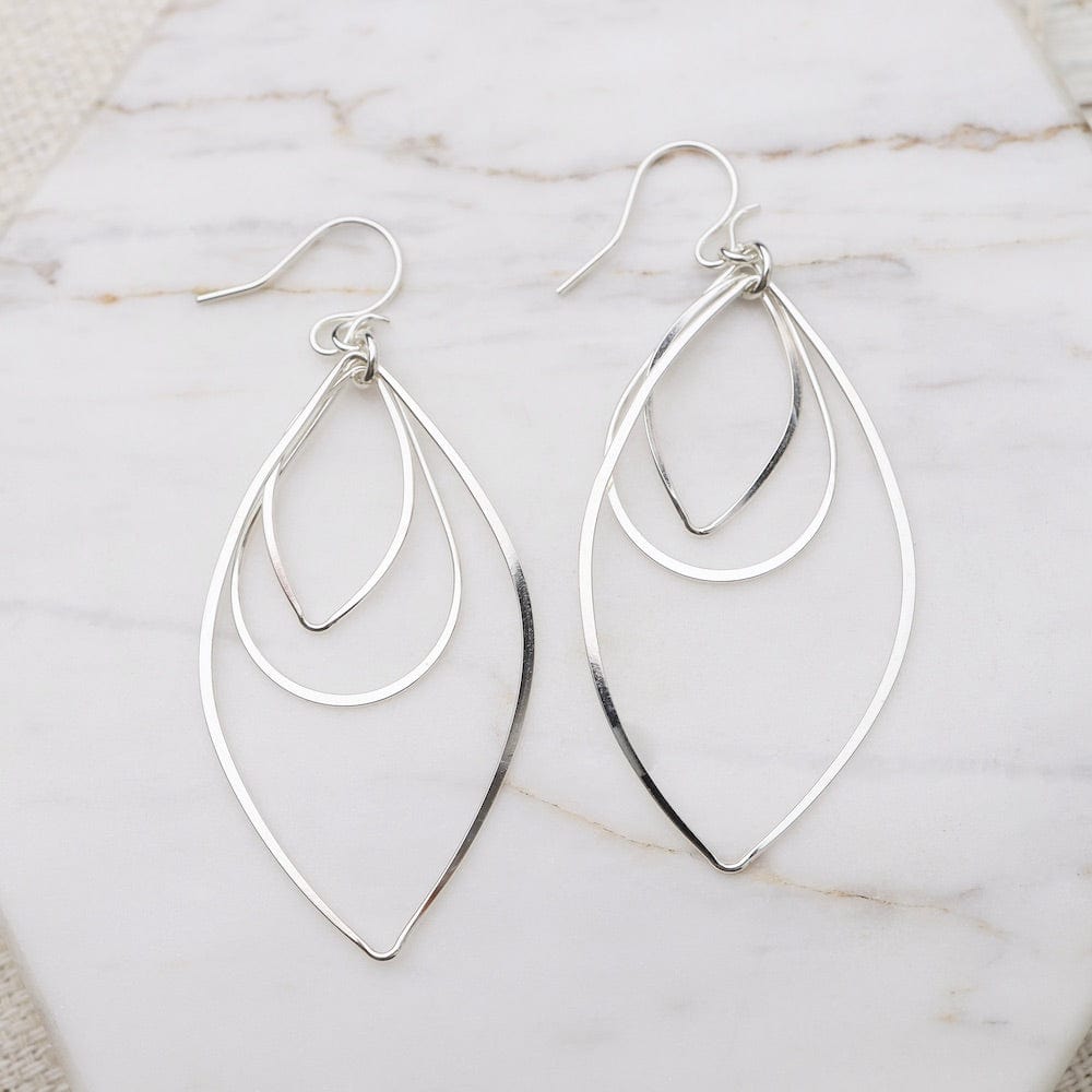 Sterling Silver Triple Dangle Earrings Sterling Silver Triple Dangle Earrings