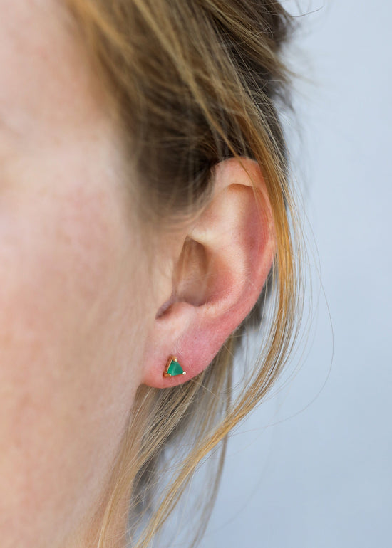 EAR-VRM Mini Energy Gem Earring - Green Onyx