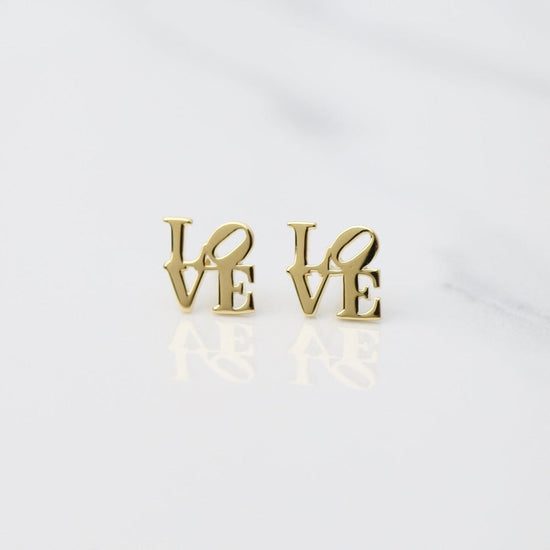 EAR-VRM Polished Gold Vermeil LOVE Stud Earrings