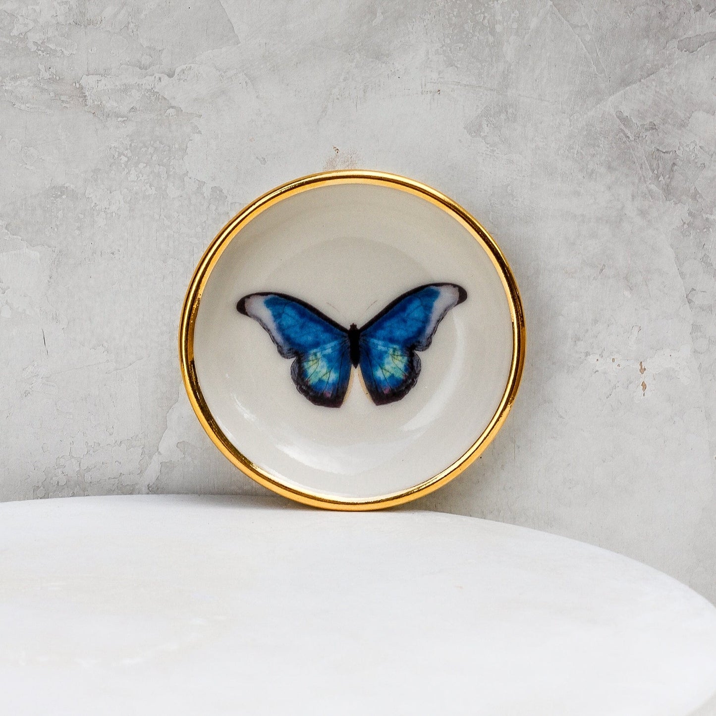 GIFT Blue Morpho Butterfly Trinket Dish