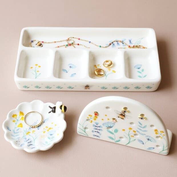 Cornflower Blue Floral Trinket Tray – Dandelion Jewelry