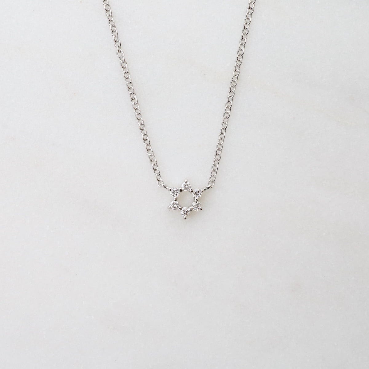 NKL-14K Mini Circle of Life Necklace in White Gold