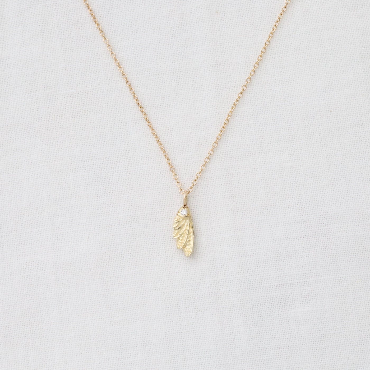 NKL-14K Small Angel Wing Diamond Necklace