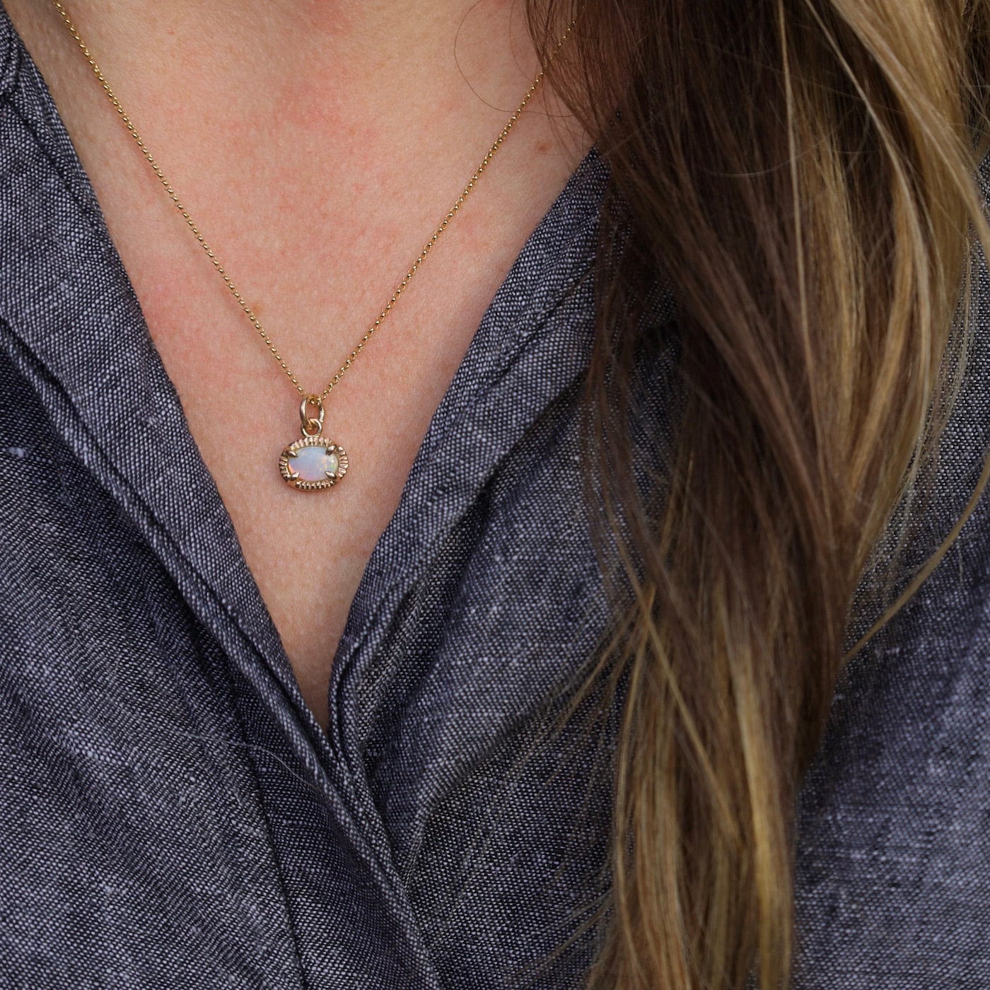 Swell Necklace - Opal – Dandelion Jewelry