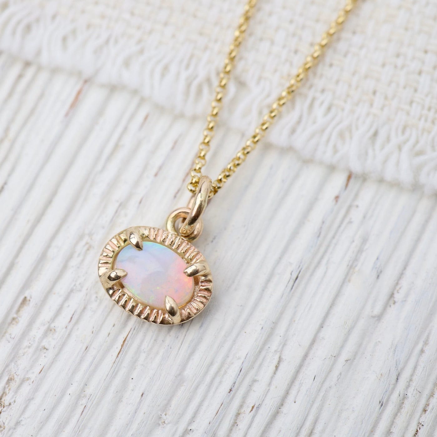 [wingbling] 14K Gold☆Loel Natural Stone Necklace Swell Necklace - Opal – Dandelion Jewelry
