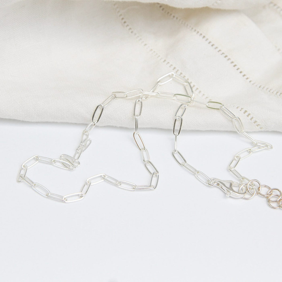 GLDN Small Paperclip Chain Sterling Silver / 18′′