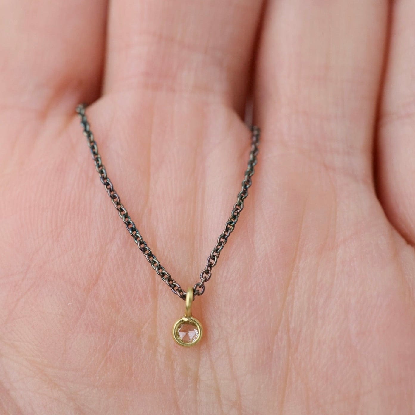 NKL-18K Little Diamond Charm Necklace