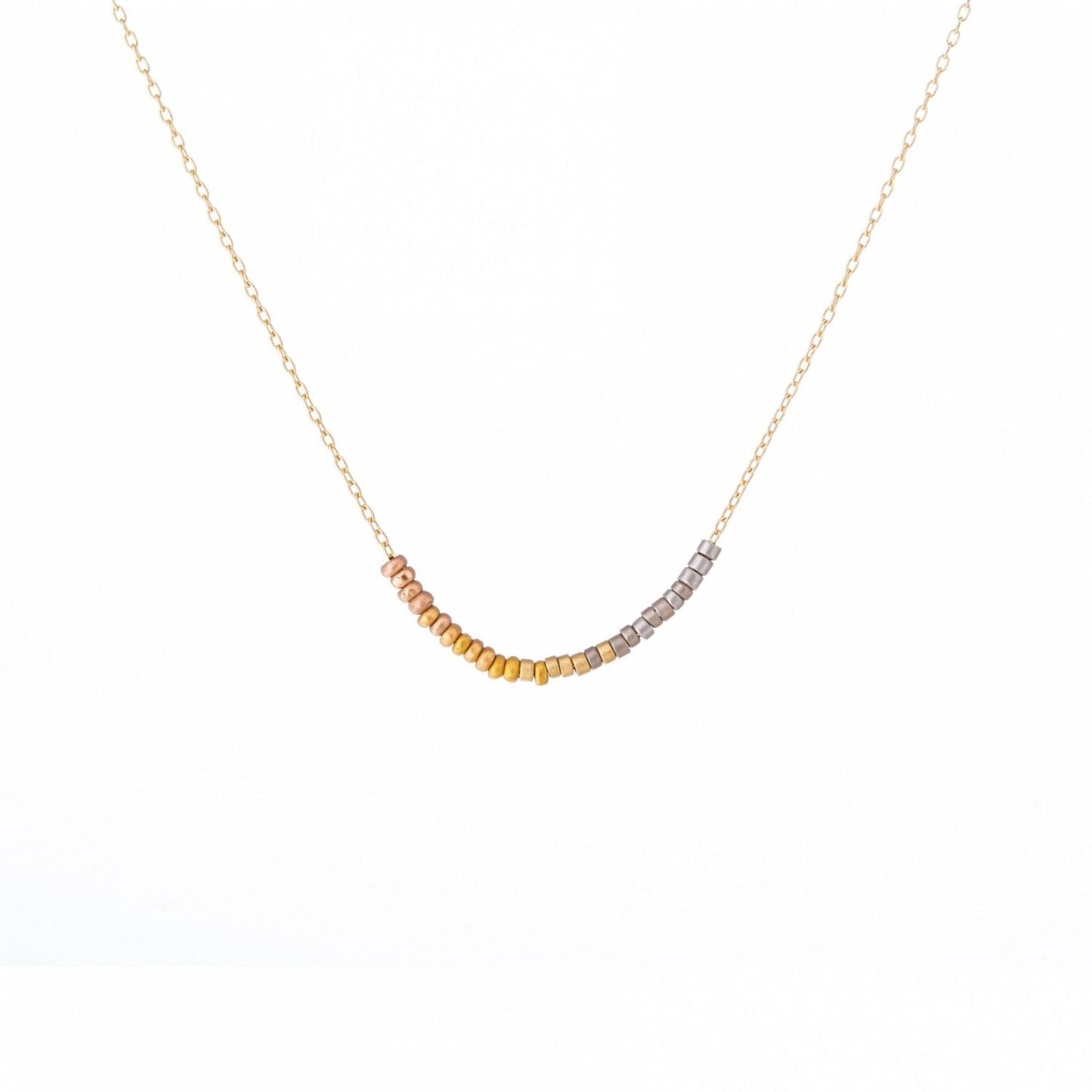 NKL-18K Rainbow Gold Tiny Bead Rainbow Necklace
