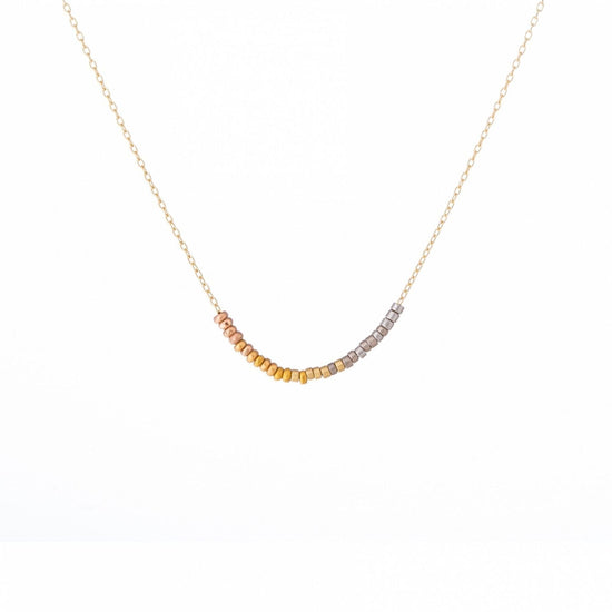 NKL-18K Rainbow Gold Tiny Bead Rainbow Necklace