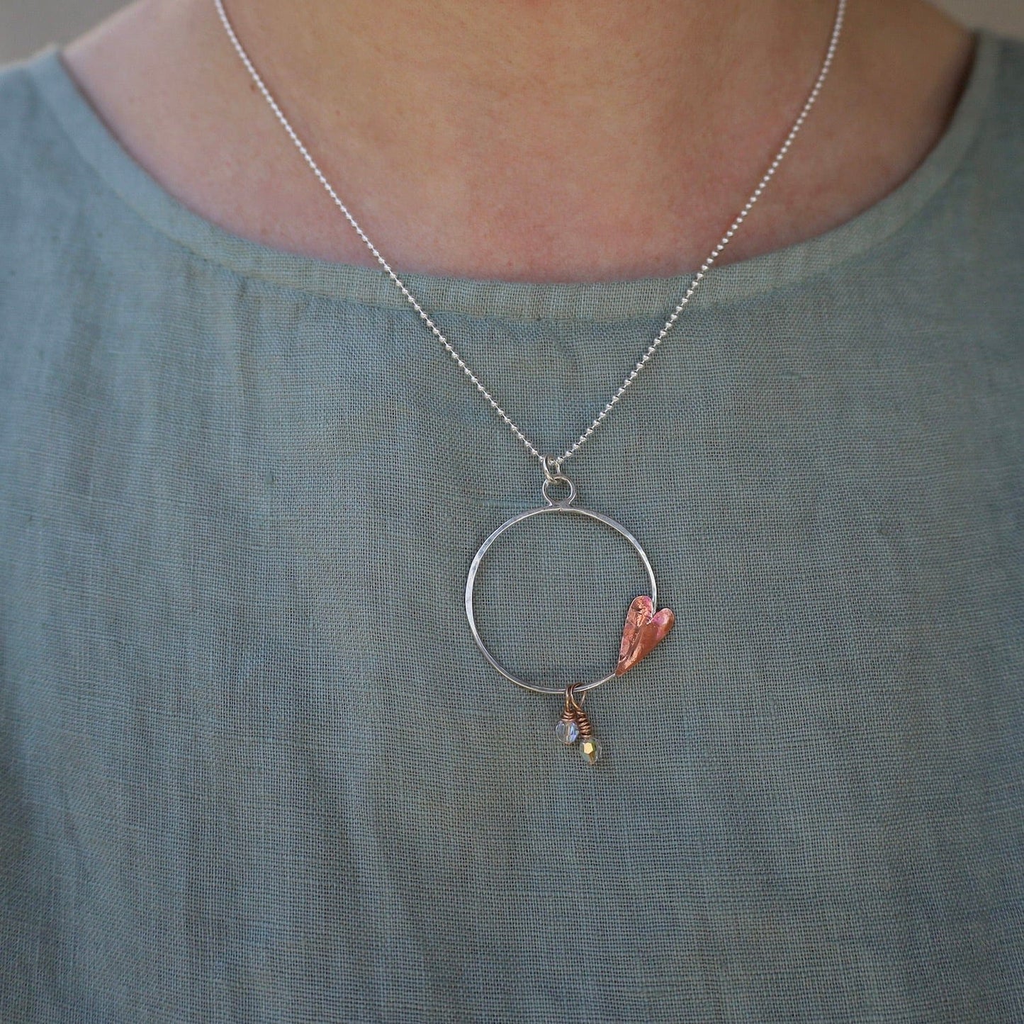 NKL Copper Heart Hoop Necklace