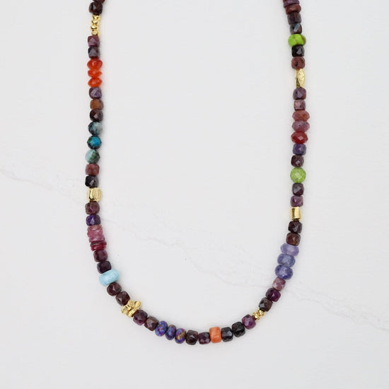 NKL Dark Ruby Cube Necklace