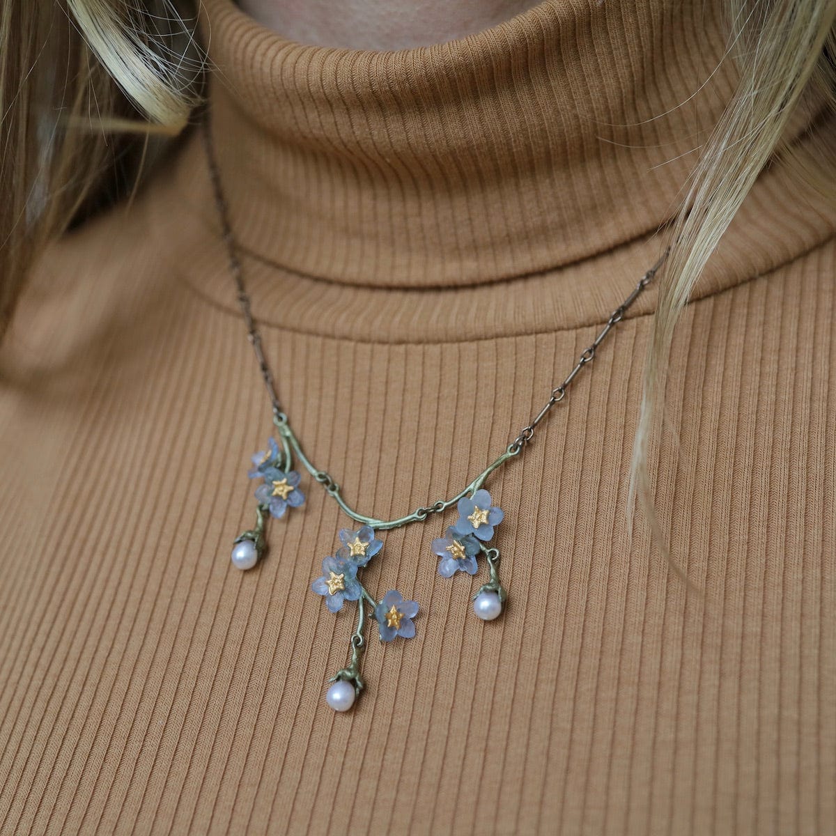Forget Me Not 3 Drop Necklace – Dandelion Jewelry 【enasoluna】forget me knot necklace