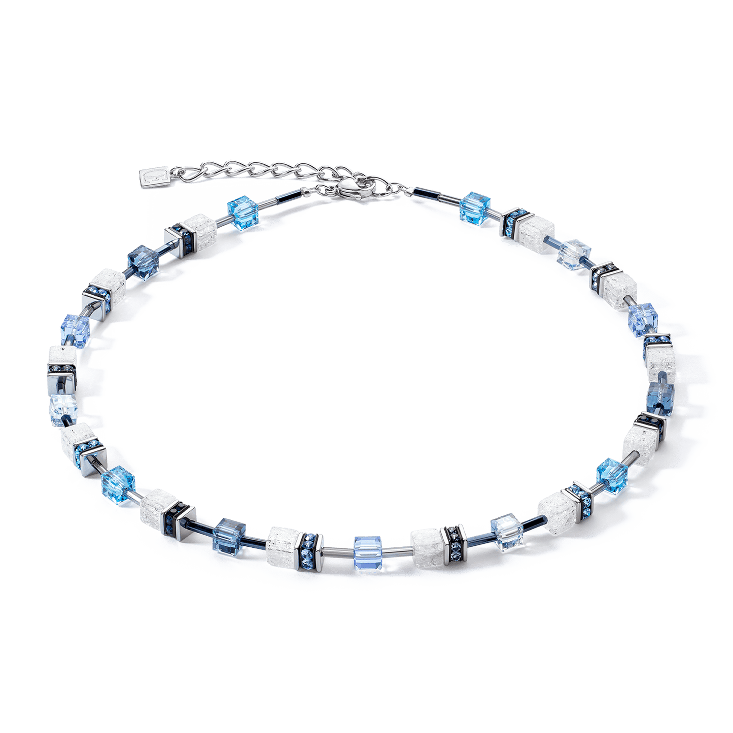 NKL GeoCube Iconic Blue & White Necklace