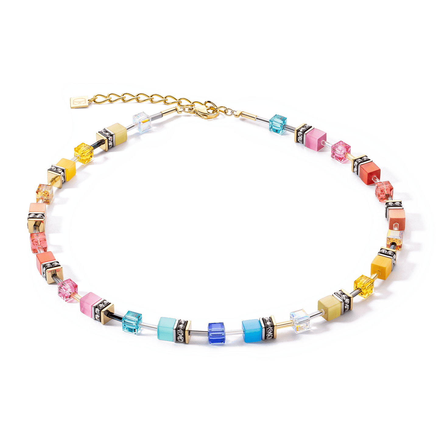 NKL GeoCube Iconic Classic Multicolor Gold Necklace