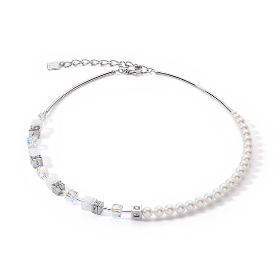 NKL GeoCube Precious Fusion Pearls Necklace