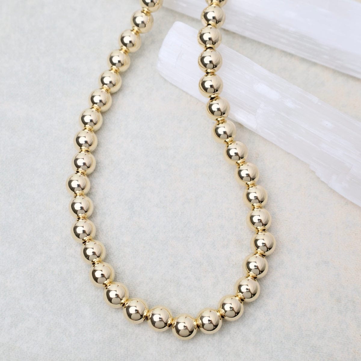 8mm Gold Filled Bead Necklace – Dandelion Jewelry