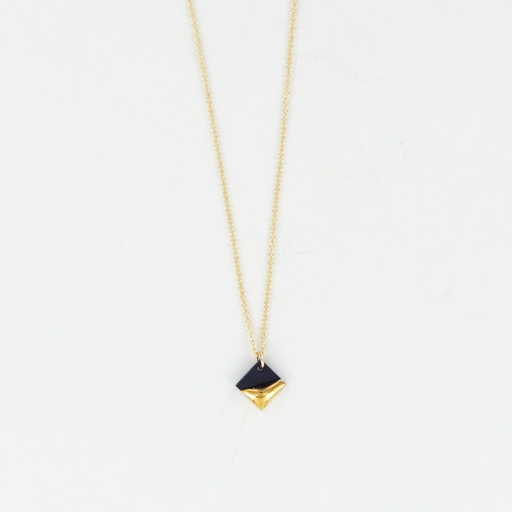 NKL-GF Black Gold Dipped Square Necklace