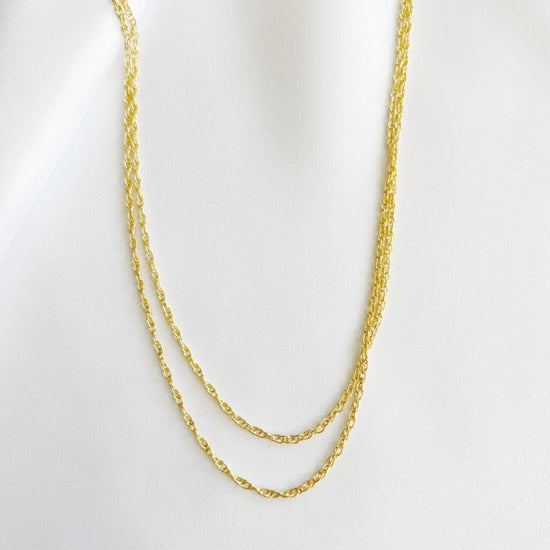 NKL-GF East Coast Rope Layering Chain Necklace Gold Fille
