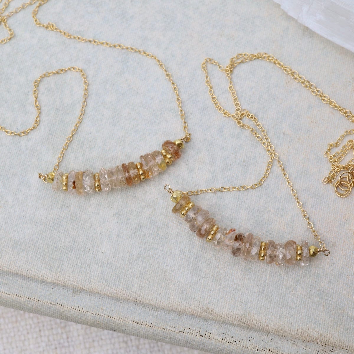 NKL-GF Imperial Topaz with Vermeil Spacers on Gold Fill Necklace
