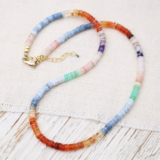NKL-GF 16" Multi-Color Opal Rainbow Necklace