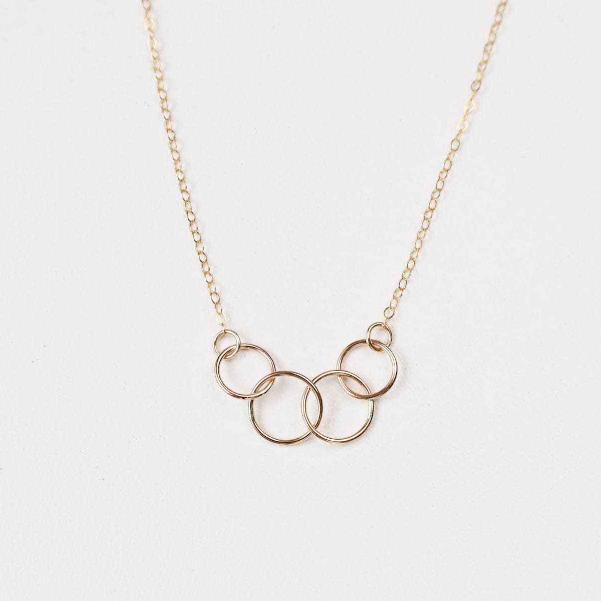 Tiny Connected Rings Necklace Gold Filled – Dandelion Jewelry