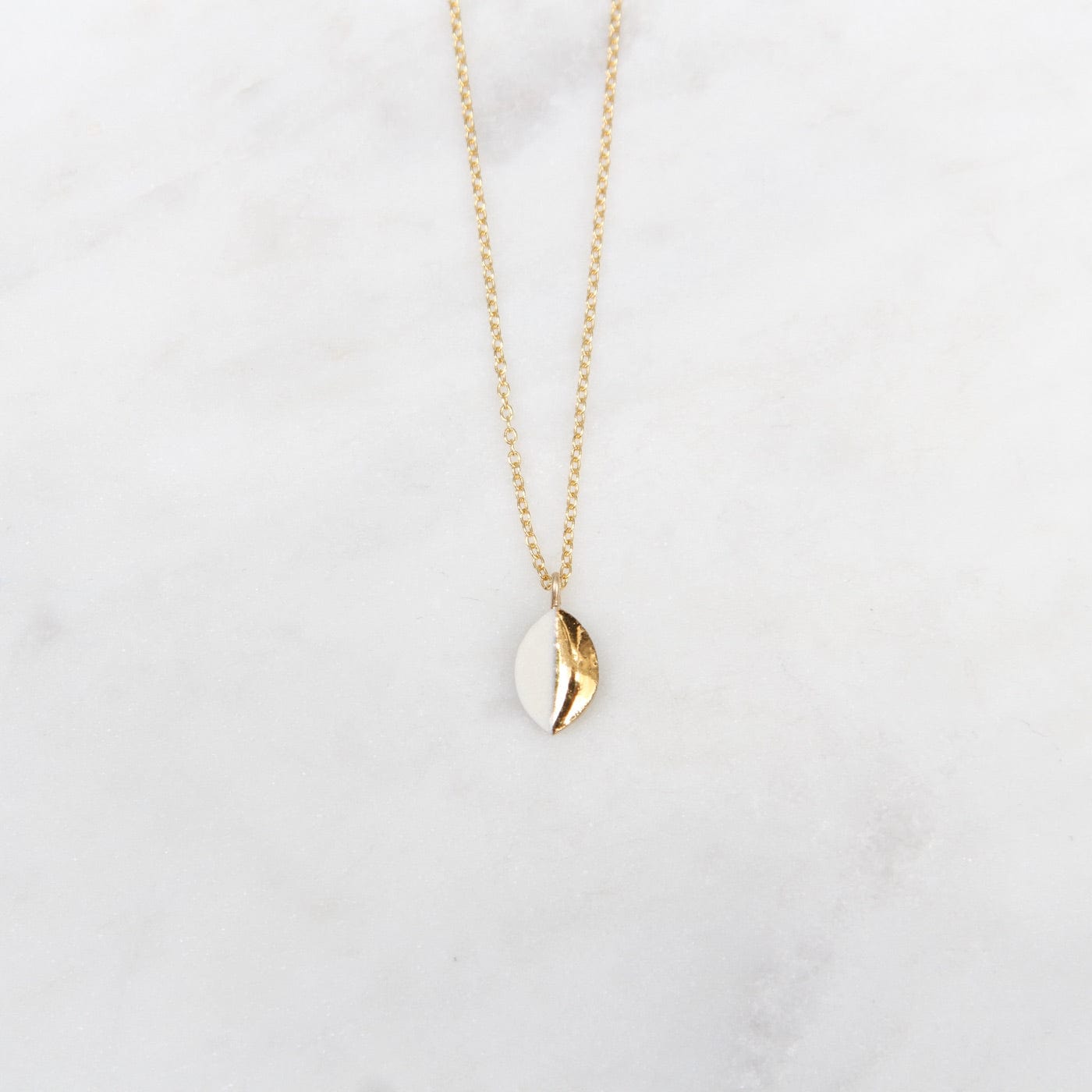 NKL-GF White Gold Dipped Mini Marquise Necklace