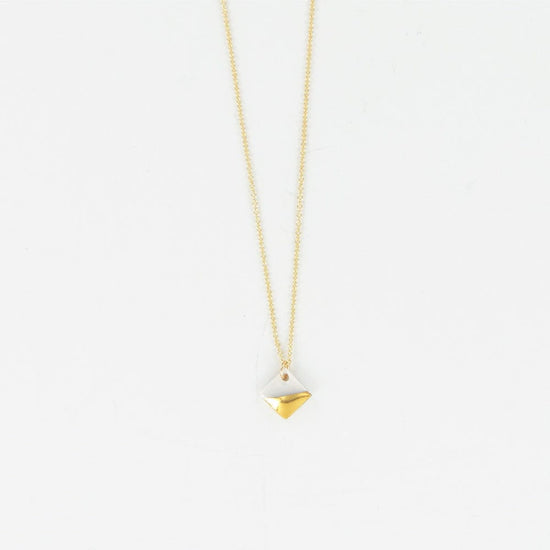 NKL-GF White Gold Dipped Square Necklace