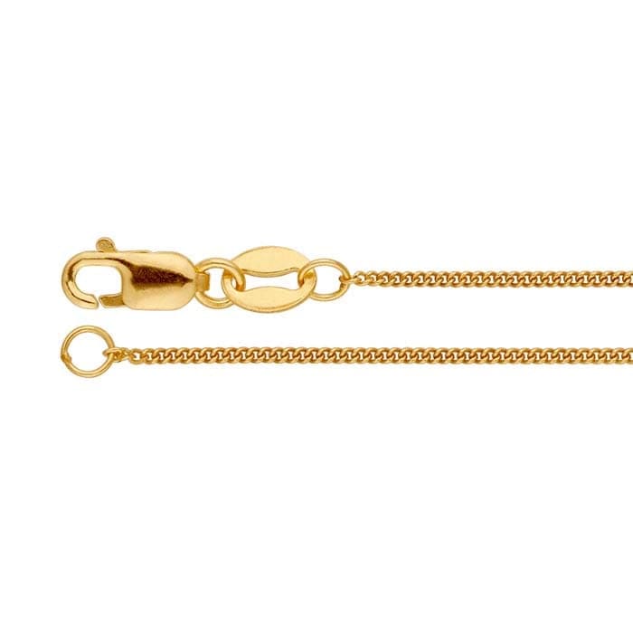 14K Yellow Gold 0.9mm Curb outlet Chain