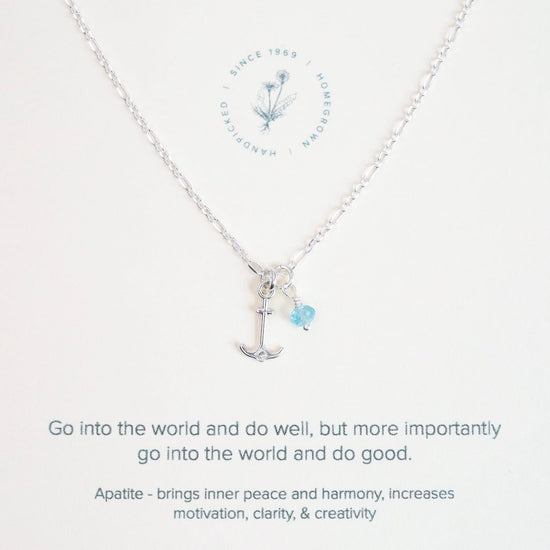 NKL "Go Into The World And Do Good" Charm Necklace with Anchor & Apatite