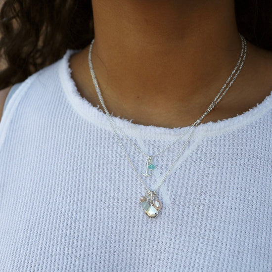 NKL "Go Into The World And Do Good" Charm Necklace with Anchor & Apatite