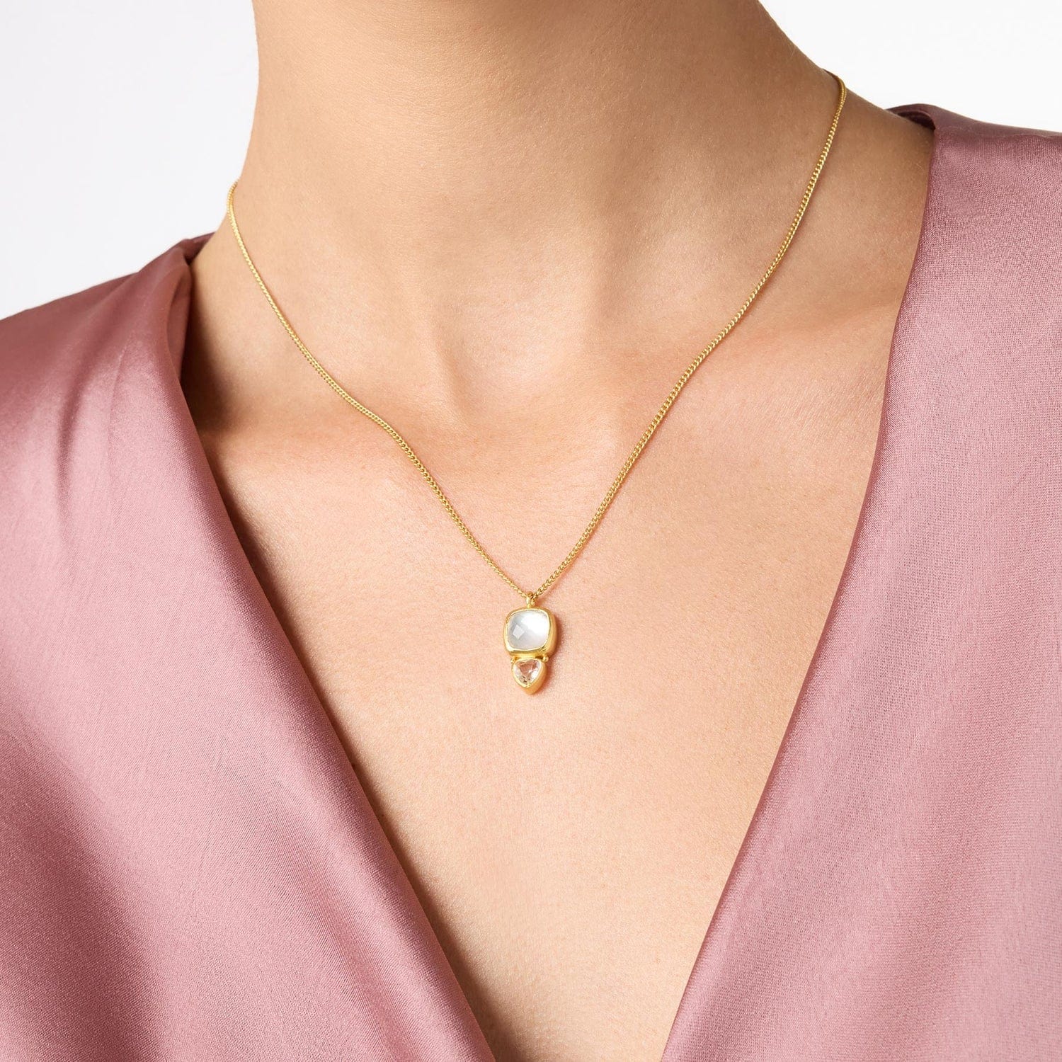 Nassau Solitaire Necklace, Iridescent Peony Pink main image 1