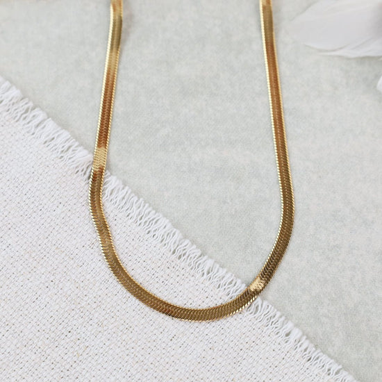 NKL-GPL Elza// The Flat Necklace - 18k gold plated stainle